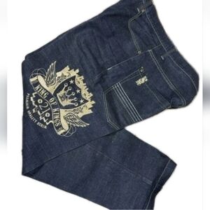 Vintage Y2K South Pole Jeans Mens size 36 Baggy Wide Hip Hop Crown King Of kings